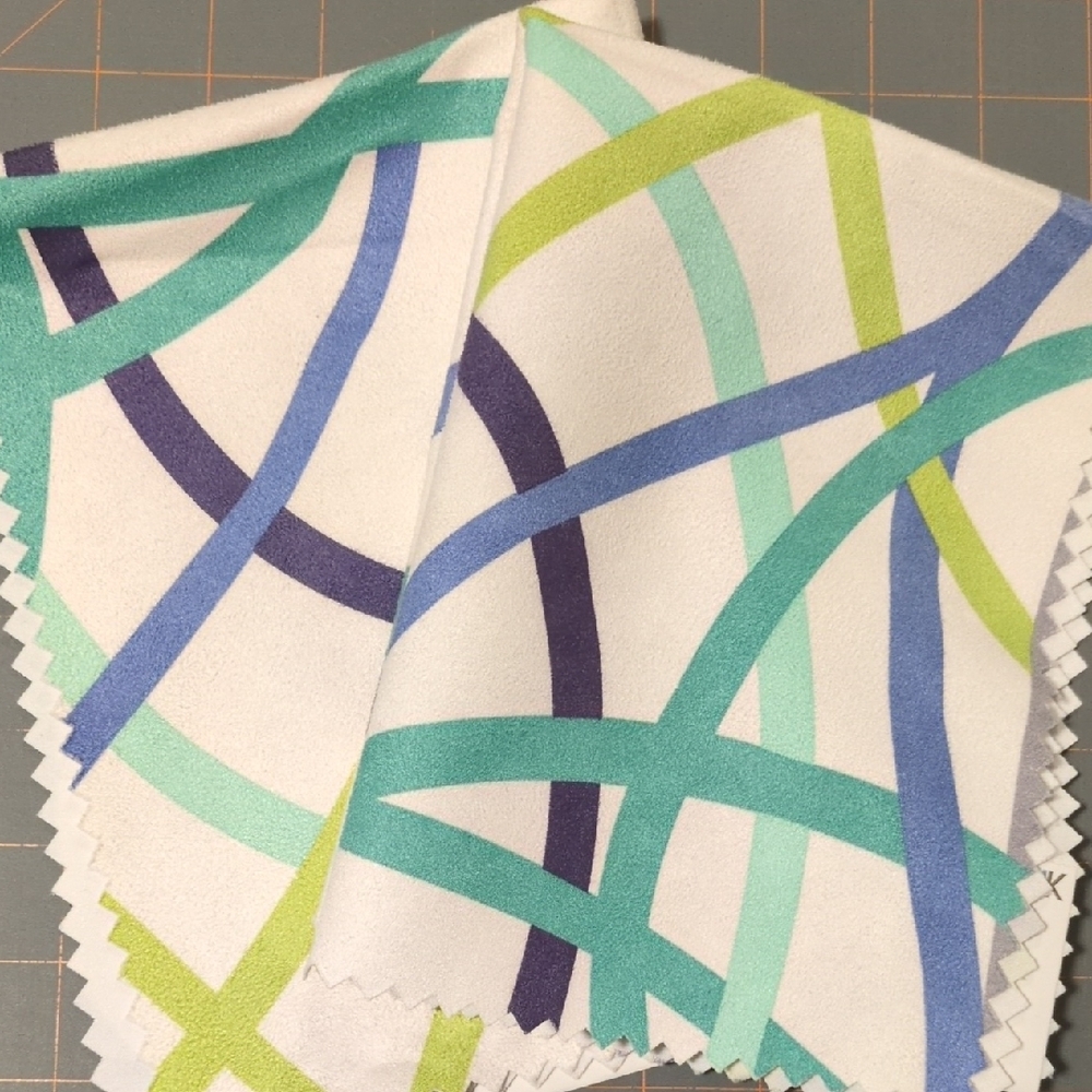Colourful Geometric Patterned Faux Suede Fabric - 2 pieces